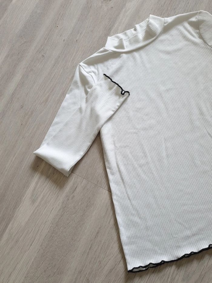 T-shirt fille 12 ans manches longues col cheminée - photo numéro 3