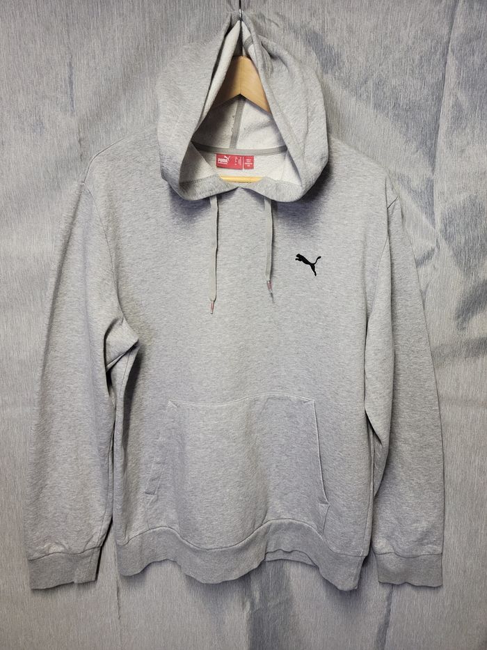 Hoodie Puma gris logo noir – Taille M - photo numéro 2