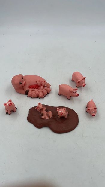 Lot de figurines les animaux de la ferme Cochons x 6