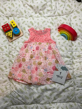 robe sans manches rose fleuri vertbaudet 9 mois