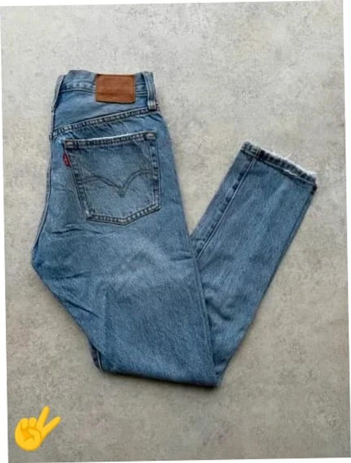 Jeans Levi's 501 W24 FR34 L28 coupe droite bleu Femme Women pan596b