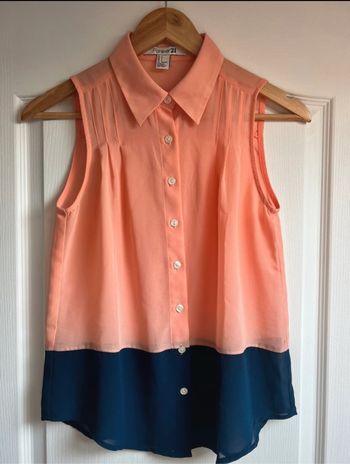 Chemise sans manche bicolore T.S