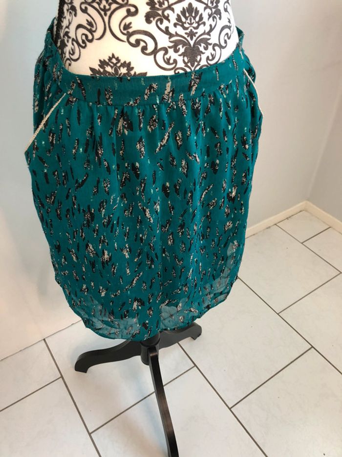 Sublime jupe Naf Naf verte et argentée taille 38 - photo numéro 2