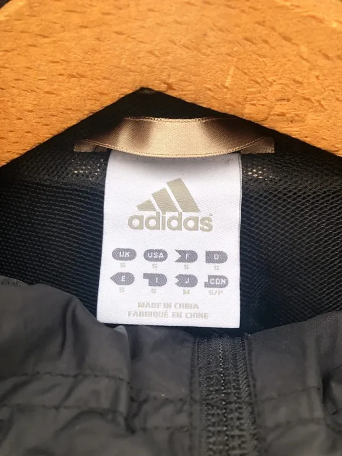 Adidas windbreaker track jacket black golden Mens S - photo numéro 3