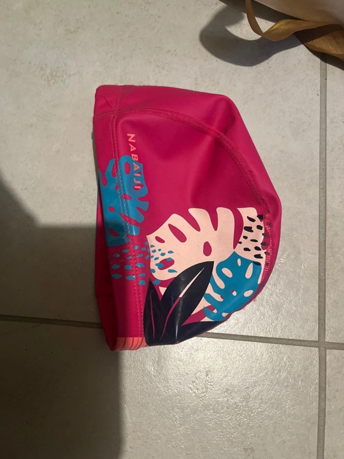 51/56 enfant bonnet bain Nabaiji rose piscine