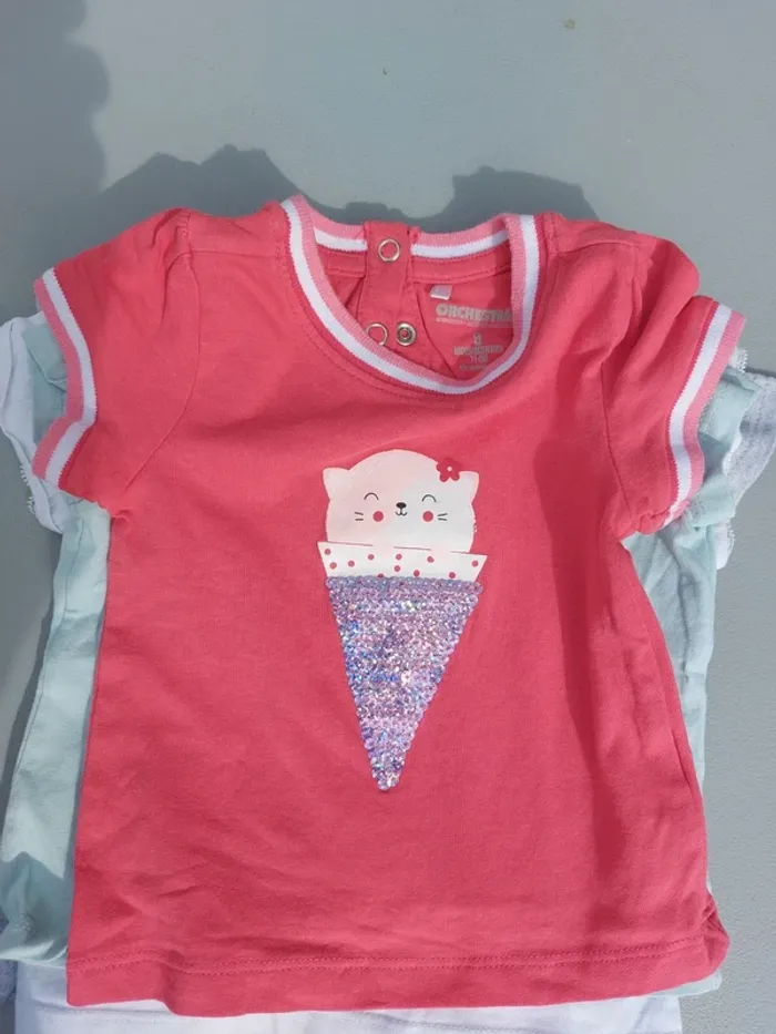 Lot 9 mois 6 t-shirts fille - photo numéro 4