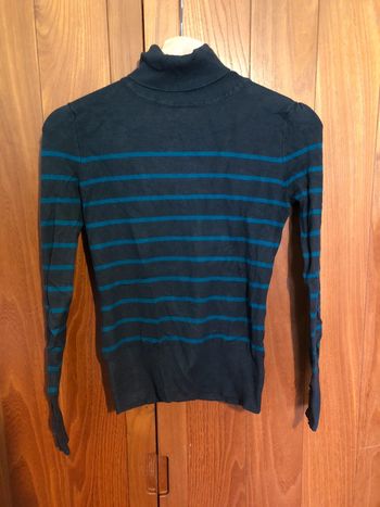 Pull rayé col roulé