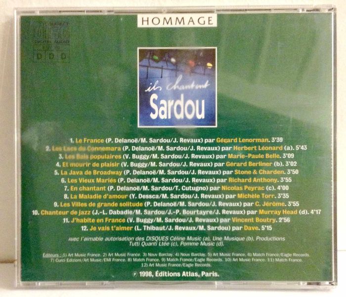 CD musique Sardou ils chantent - photo numéro 2