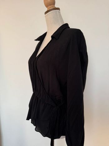 Chemise blouse camicetta Camisa blusa shirt camicia overhemd Folder manches noir femme longue