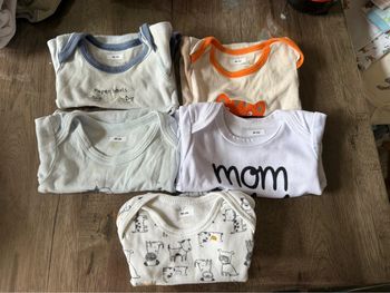 Lot de 5 bodies manches courtes 3 mois