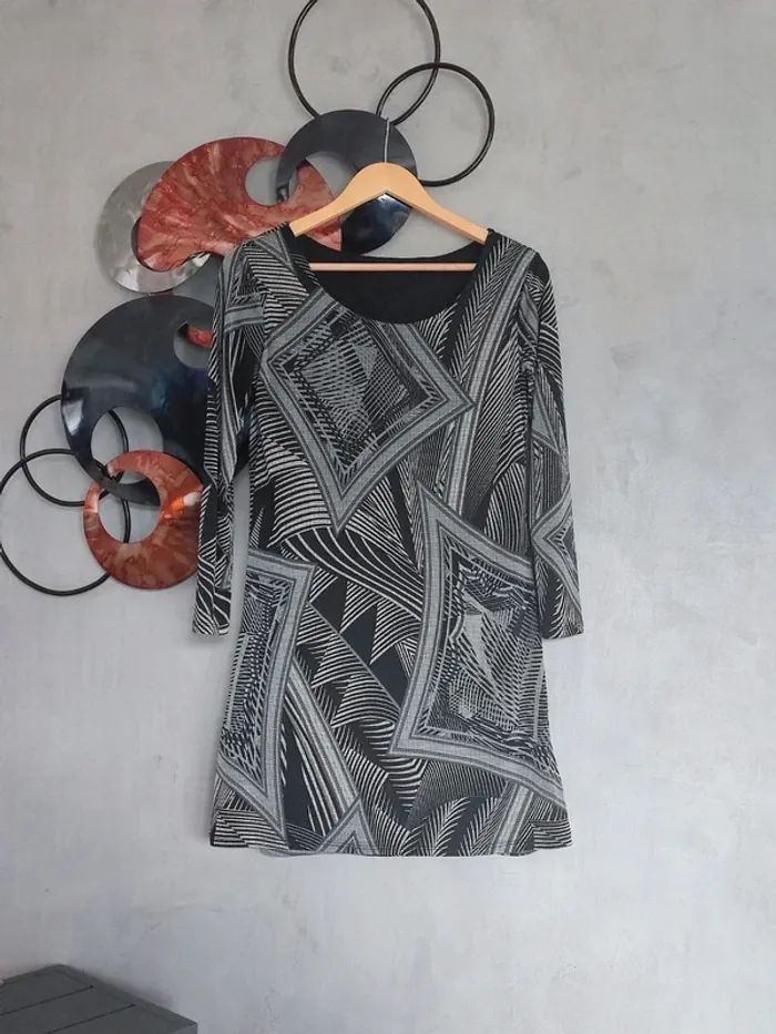 HRobe d'automne à motifs noirs et gris Hello Fashion - photo numéro 2