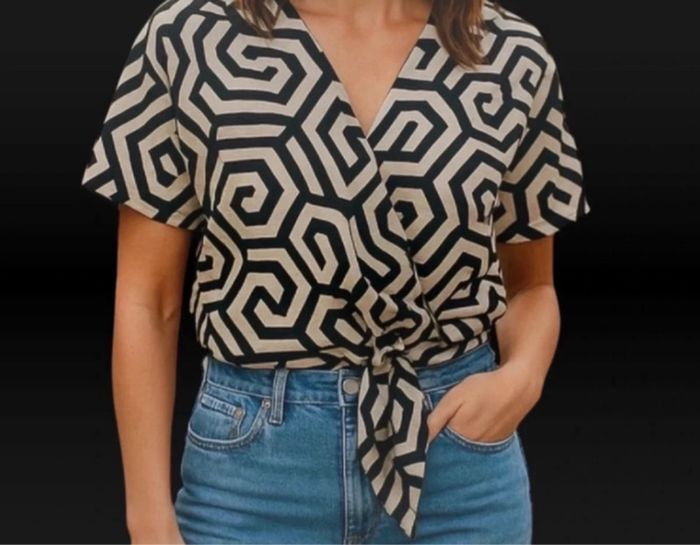 Chemise manche courte  taille 44 en lin et coton - photo numéro 2