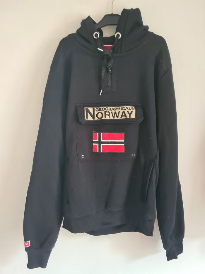 Sweat à capuche noir Geographic Norway / Taille XL