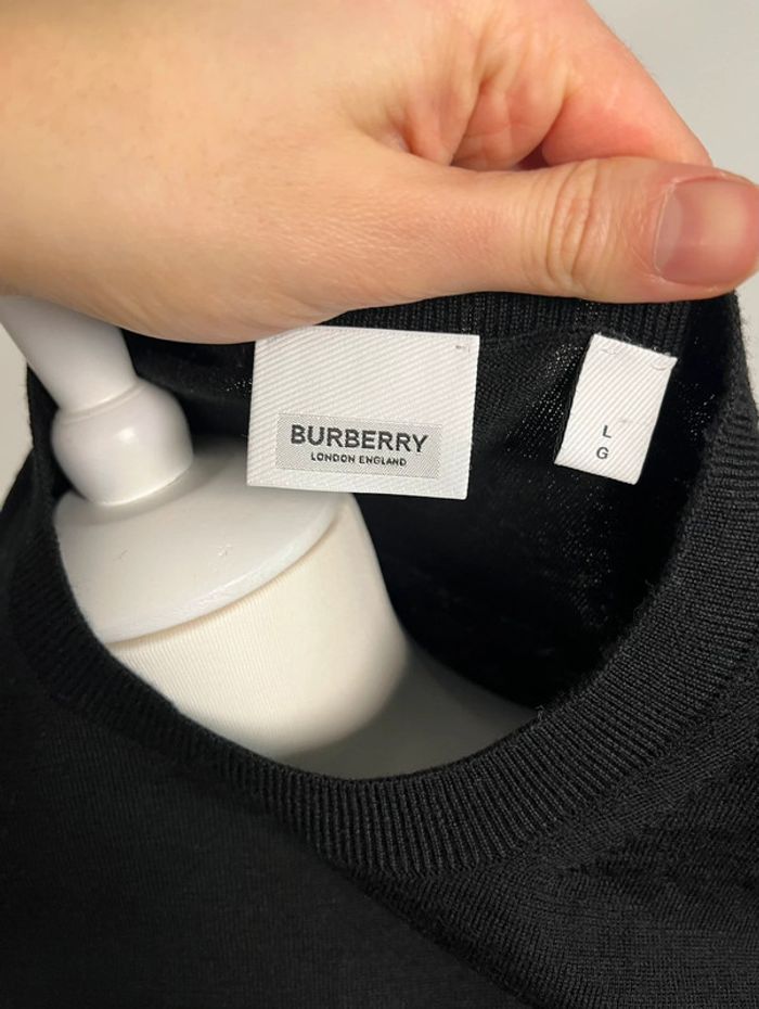 Pull en laine noir Burberry - photo numéro 5