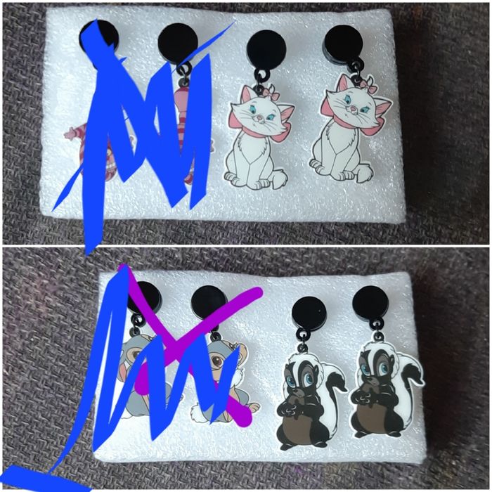 Boucles d'oreilles disney marie ou fleur