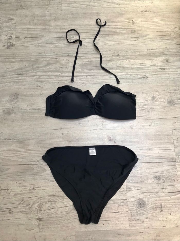 Bikini maillot de bain 2 pièces Taille 42 Zeeman sans armatures noir uni bandeau