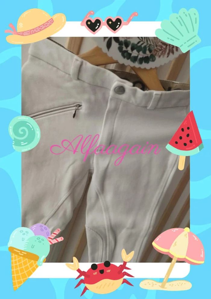 Pantalon blanc d'équitation 8ans - photo numéro 2