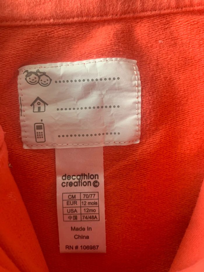 Veste décathlon taille 12 mois - photo numéro 2