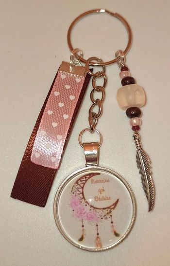 Cadeau marraine, porte clé message bijoux de sac "marraine qui déchire "