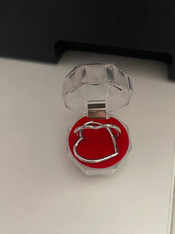 Boucles d’oreilles argentées en forme de cœur