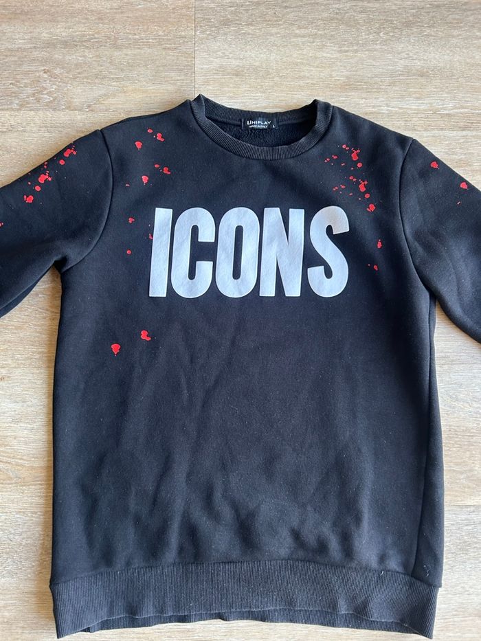 Sweat Uniplay “ICONS” noir made in Italy - photo numéro 3