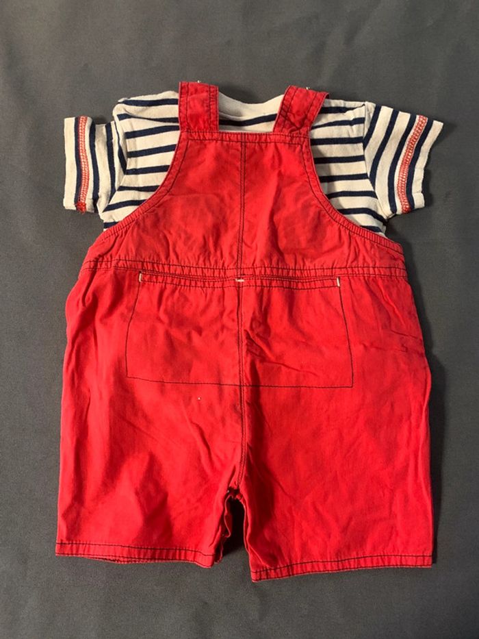 Ensemble Zébra salopette rouge et maillot zébré 1 mois - photo numéro 4