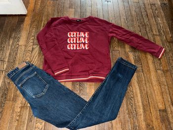 Sweat avant première et jeans Monoprix 16 ans