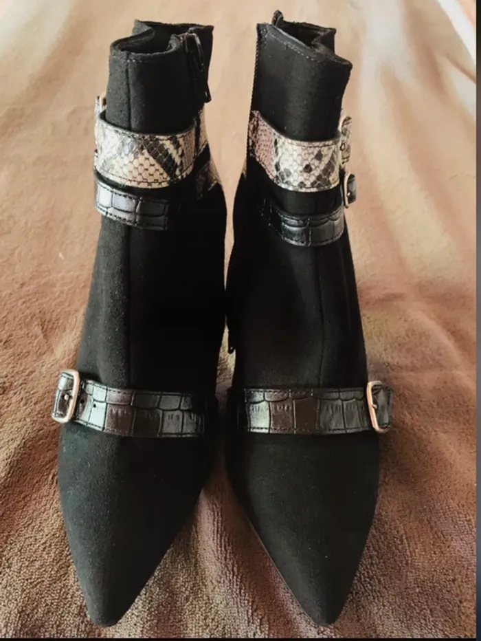 Bottines Evalinda noir/python - photo numéro 2