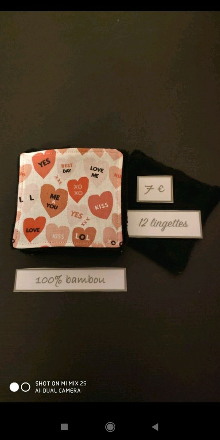12 lingettes lavables neuf