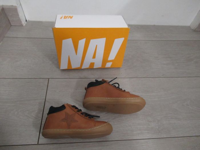Chaussures premiers pas bébé garçon cuir à lacets et zip marron – NA Taille 23 - photo numéro 3