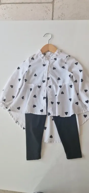 Chemise coeur noir matchy matchy
