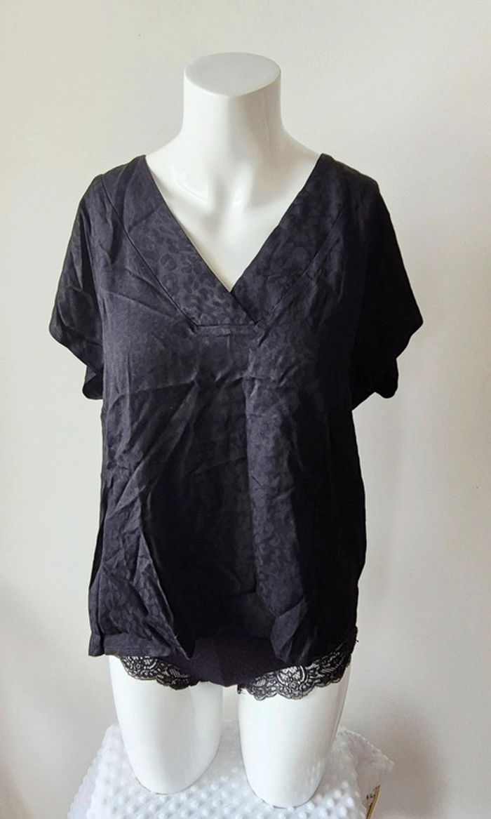 Jolie haut - Tee-shirt Motif léopard noir M