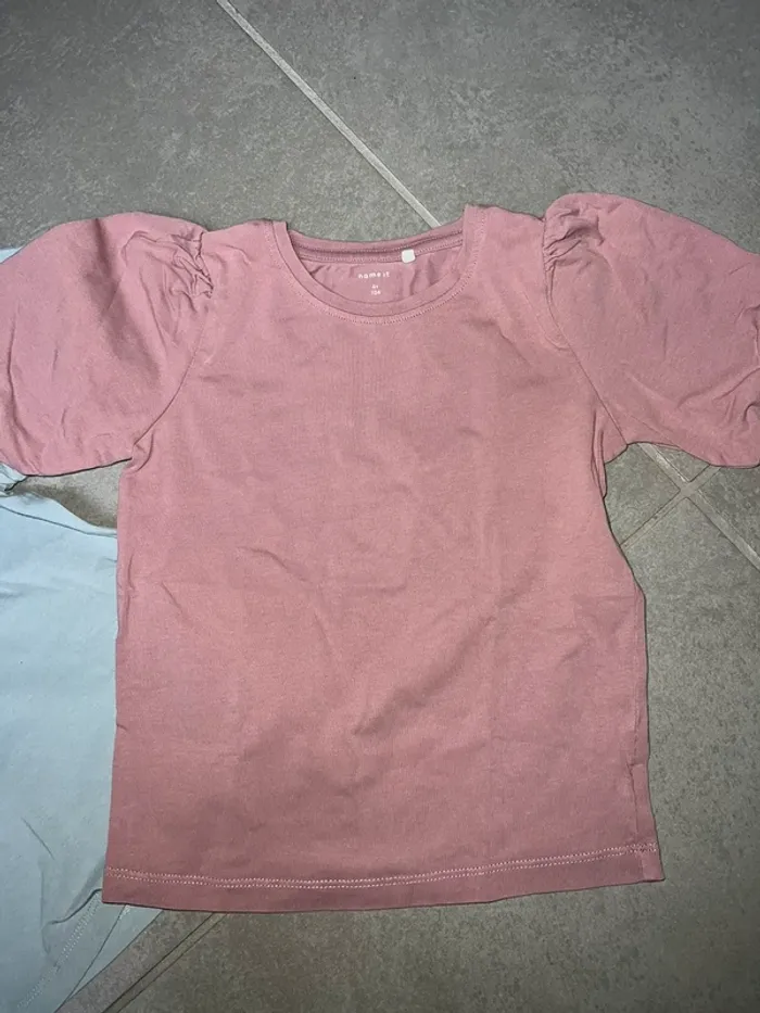 Lot 2 tshirts fille manches ballon - photo numéro 2