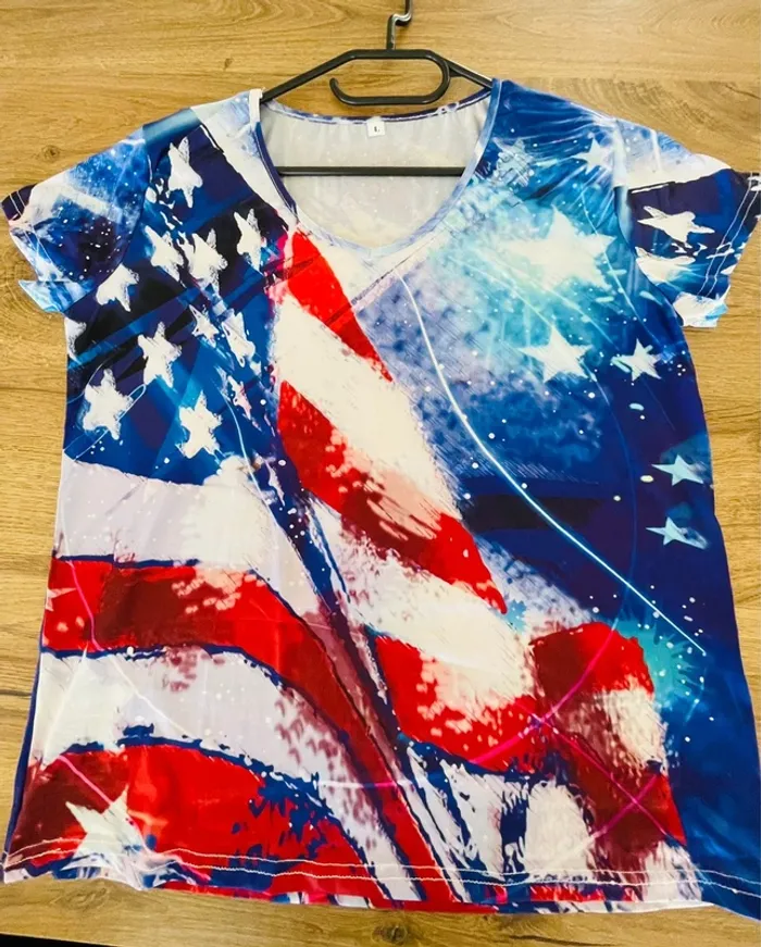 Tee-shirt  drapeau américain - photo numéro 3