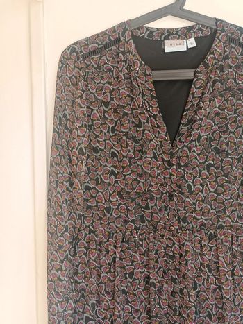 Robe noire à motifs colorés Taille 36 Vila Neuf