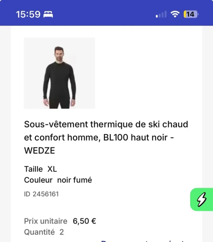 Sous vêtement thermique homme - photo numéro 2