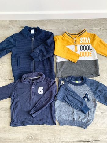 Lot pulls / sweat-shirt  / gilet / polo 2 ans