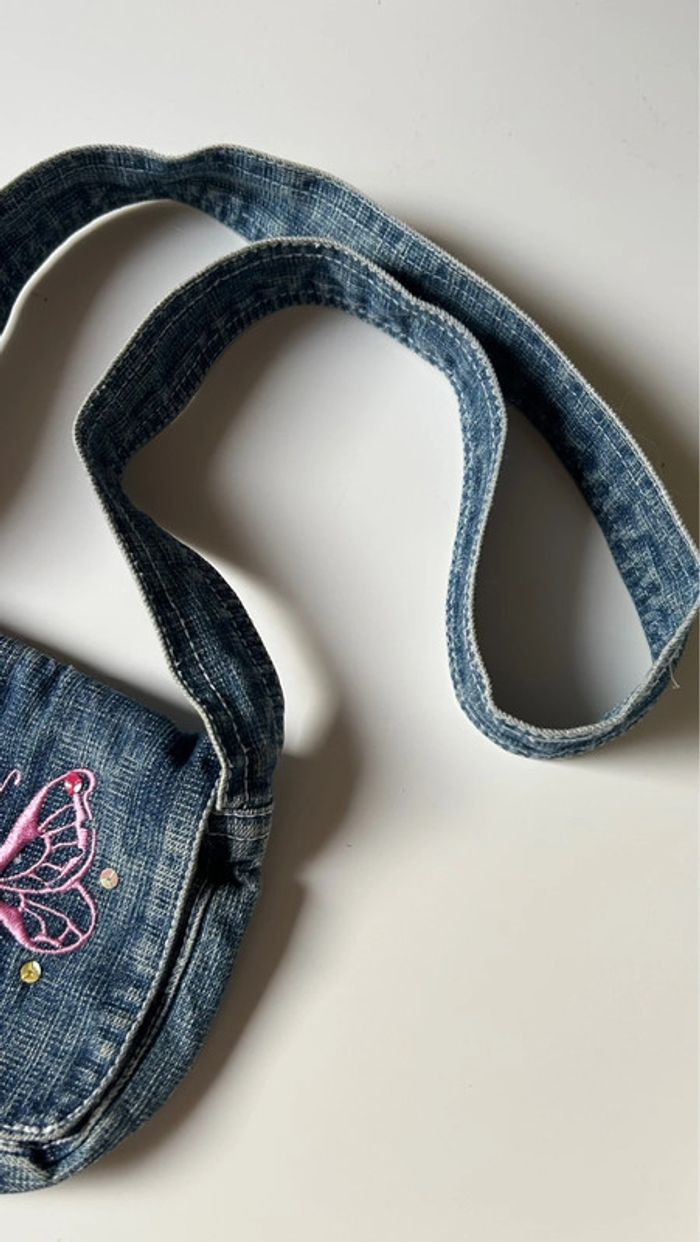 Petit sac en jean avec papillon - photo numéro 3