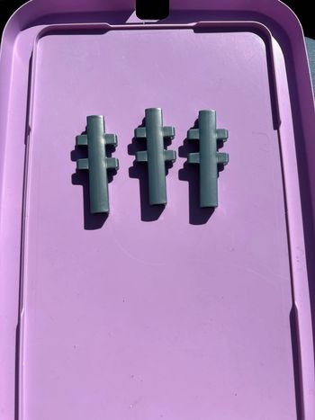 Lot de 3 fixations barrières grises zoo playmobil