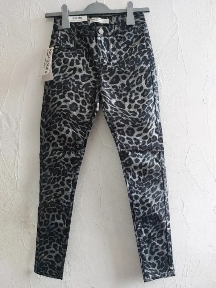 Pantalon Slim Léopard Hello Miss Taille 36