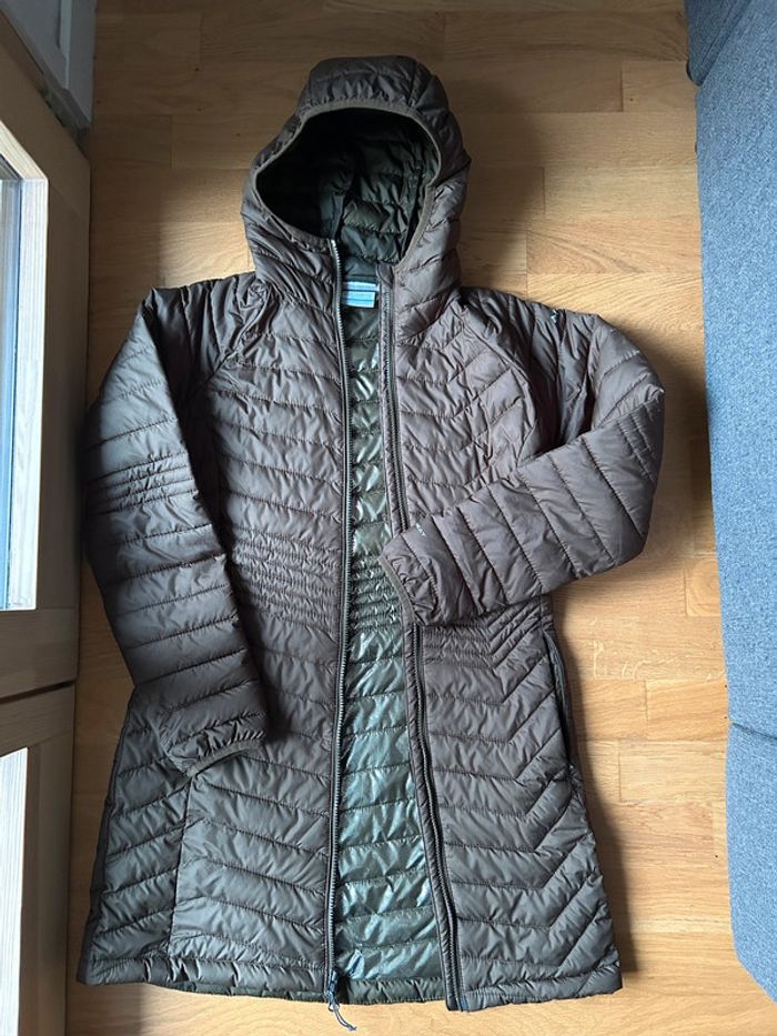 Doudoune femme kaki Mi-Longue à Capuche Powder Lite Columbia