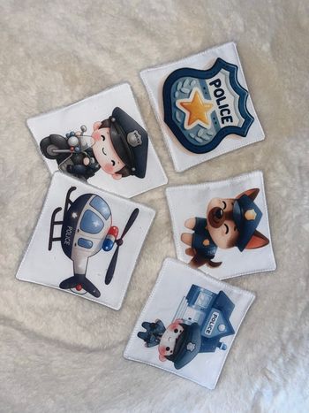 5 lingettes lavables pompiers 