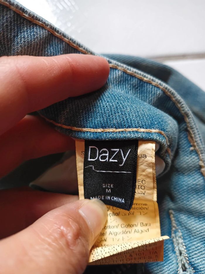 Simili Jeans femme bleu clair jambes larges Dazy - photo numéro 14