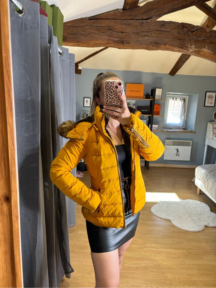 Doudoune Zara moutarde - Taille XS – Capuche amovible