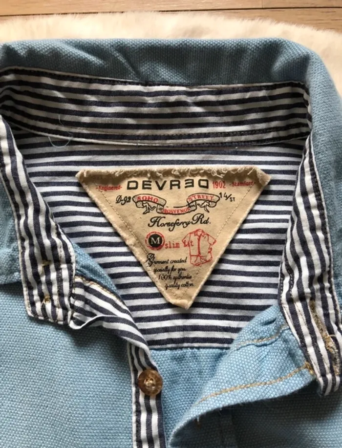 Chemise slim fit bleue douce et fluide Devred M - photo numéro 3