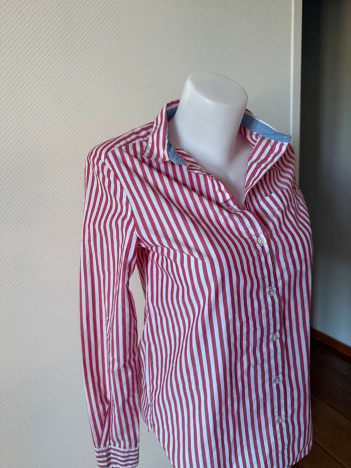 Chemise rose à rayures en très bon état taille 36 springfield - photo numéro 2
