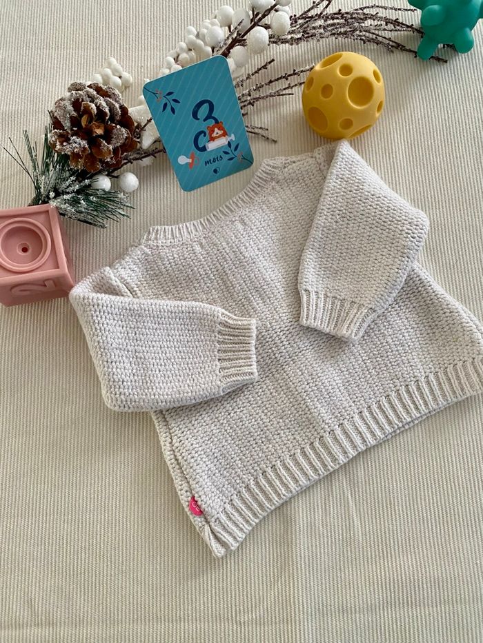 Gilet rose / crème paillette Obaibi - photo numéro 2