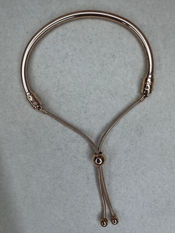 Bracelet Pandora Authentique Demi Jonc Réglable plaqué Or rose T1