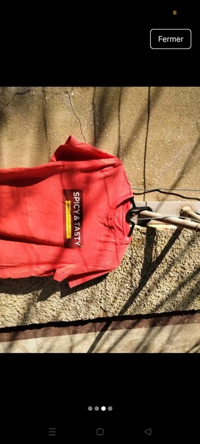 T-shirt corail/rouge Jules taille S - photo numéro 3