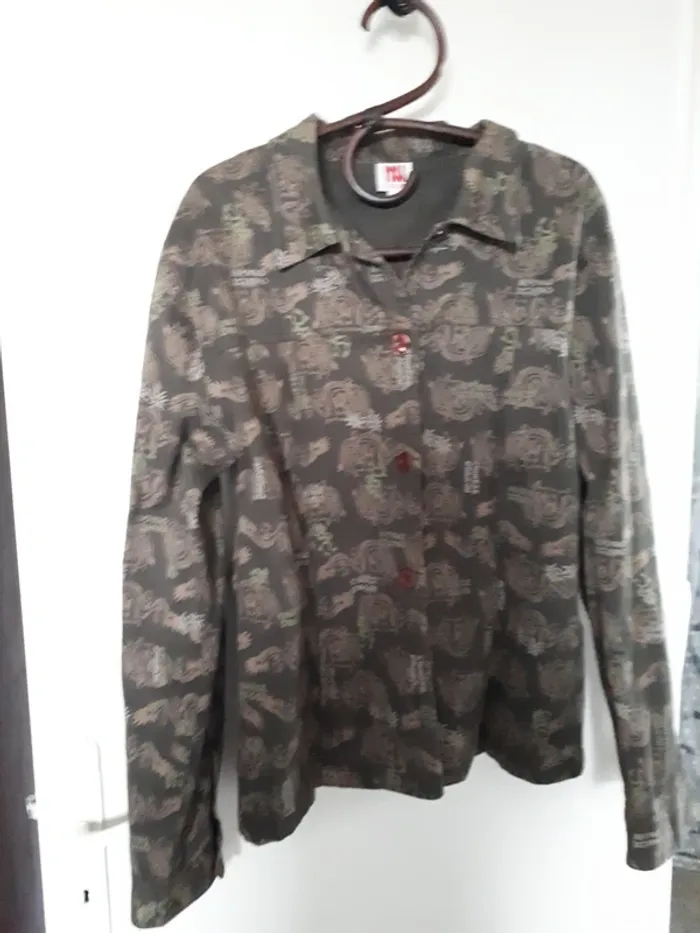 Veste toile kaki imprimé dragon 4